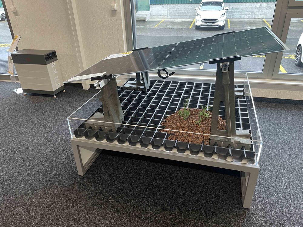 Demo-Modell: Montagesystem Flachdach.